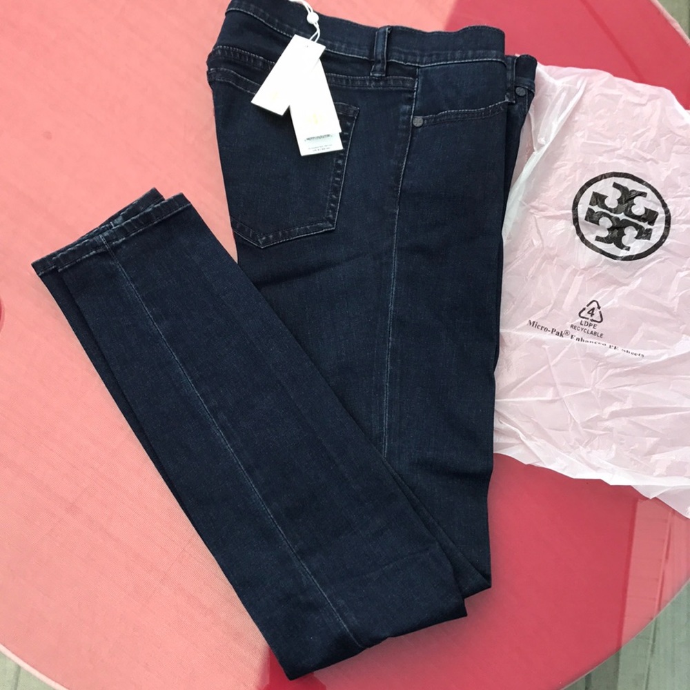 Tory Burch leggings rinse jeans new with tags